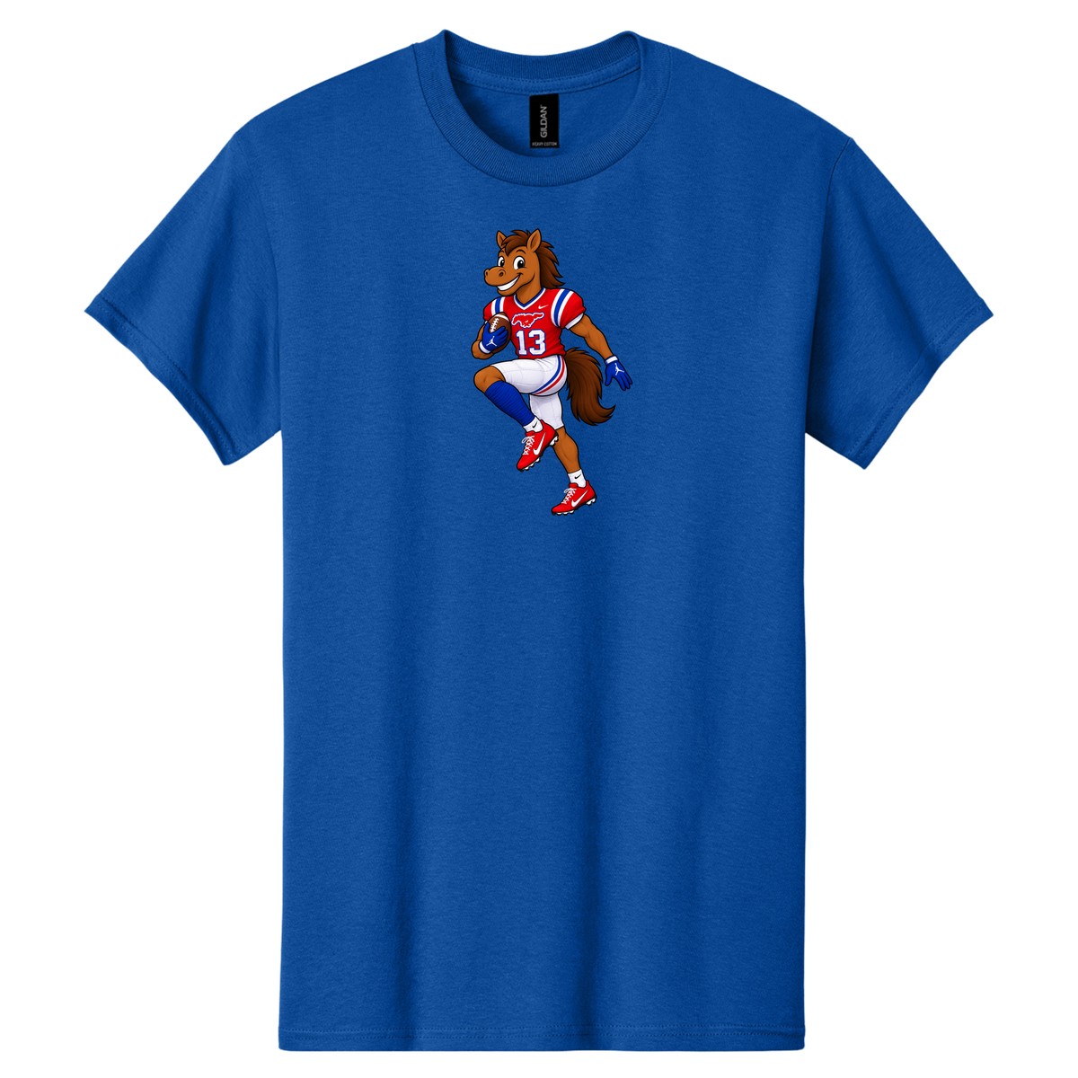 Mustangs football horse standing  — Royal Blue