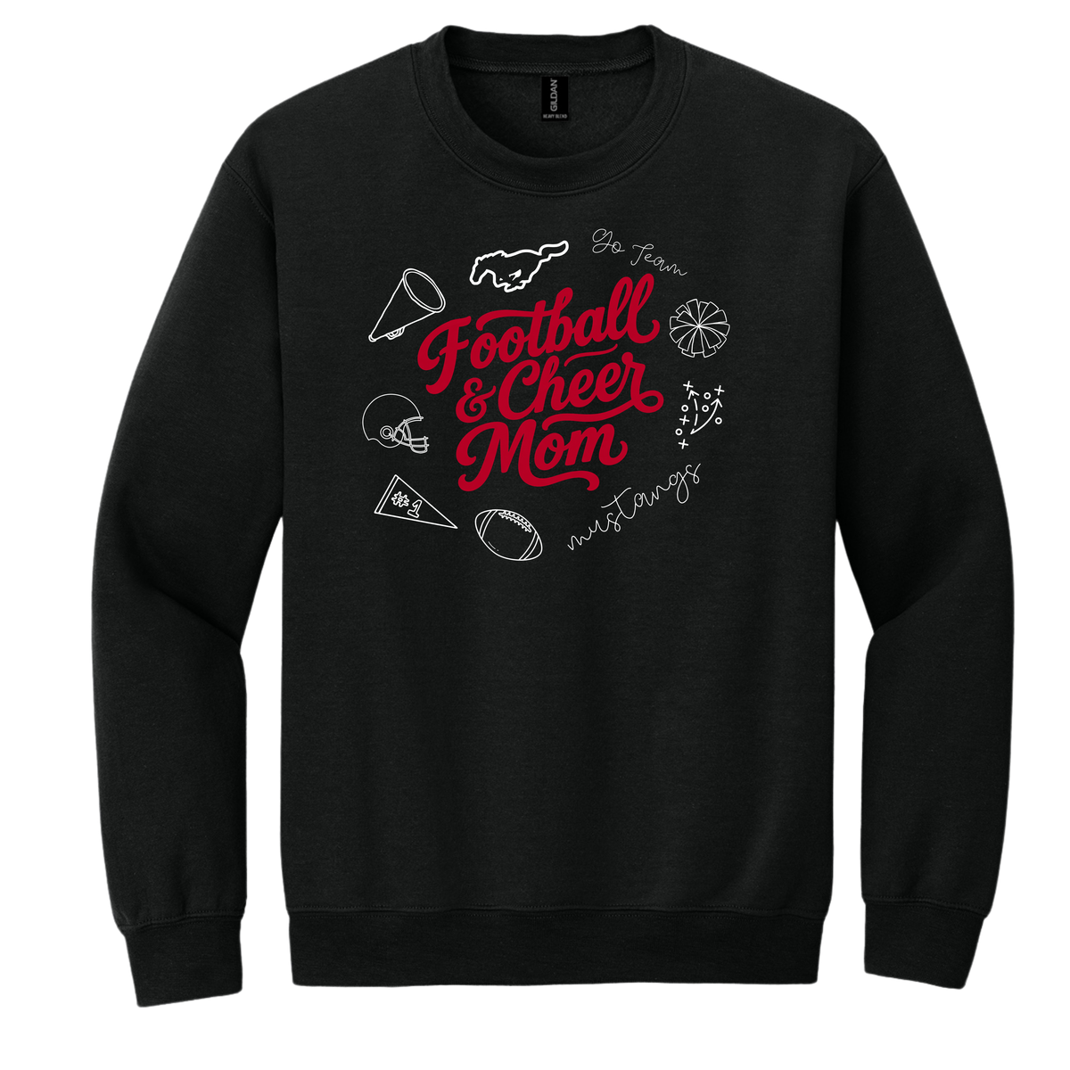 Mustangs Cheer Mom 01 — Black